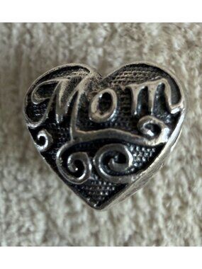 Zable Mom Heart Charm Bead Sterling Silver 925 Bracelet Charm